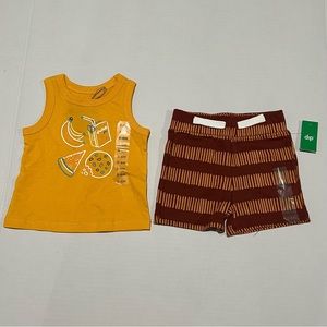 dip Baby Bundle of 1 Shorts & 1 Shirt, Size 3-6Months